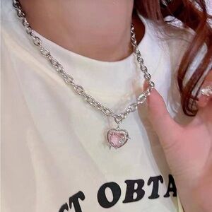 Silver heart necklace